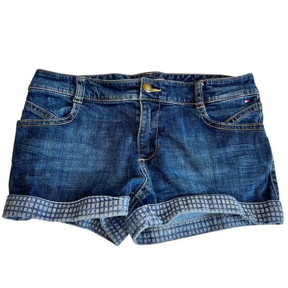Tommy Hilfiger Shorts Girls 16 Low Rise Cuffed Denim Stretch (W28 L2) - Picture 6 of 12
